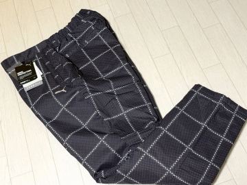 新品◆プーマ ゴルフ 千鳥格子&times;チェック柄 中綿 保温 ウエストゴム仕様 スリム テーパードパンツ/そのままプレイ/秋冬/サイズXL