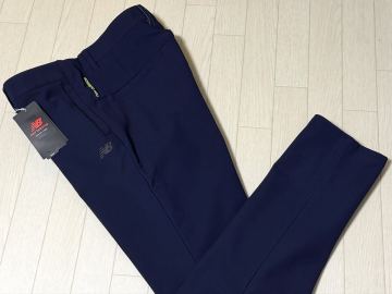 新品★ニューバランス ゴルフ ロゴプリント 裏フリース 保温 サイドゴム スリム ストレッチ ボンディングパンツ/秋冬/ネイビー/サイズ7
