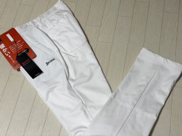 新品★スリクソン SRIXON ロゴプリント 裏フリース 保温 ストレッチ ボンディングパンツ/秋冬/ホワイト/w85