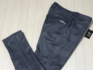新品★アダバット ゴルフ adabat golf チェック柄 裏フリース 保温 ストレッチ ボンディングパンツ/秋冬/GRY/サイズLL