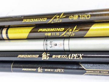 ⑩(管32565)鮎竿 3本セット オリムピック プロマインド 鮎 中硬 120 硬中硬 100 APEX マミヤ テクスチャ― 名将 鮎 硬硬調 90 友釣り 鮎竿