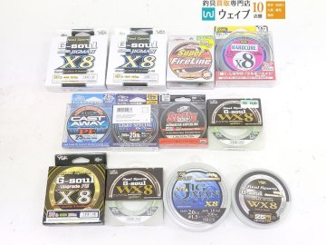 デュエル ハードコア X8 1.5号、バークレイ スーパーファイヤーライン 2号 30lb 他 計12点セット 未使用品