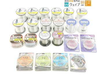 サンライン ベーシック FC・JSYライン、デュエル TBカーボン 300、ラパラ マルチゲームナイロン 等 ライン 計22点セット