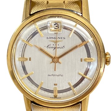 C059-W19-1202◎ LONGINES ロンジン メンズ腕時計 Conquest コンクエスト AUTOMATIC 自動巻き ラウンド デイト メダリオン 稼働 KA