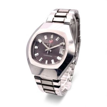 1円 稼働 ■ RADO ラドー LAUBERHORN ラウベルホーン 自動巻き デイト カットガラス ブラウン系文字盤 ３針 スクエア N5555-63-42