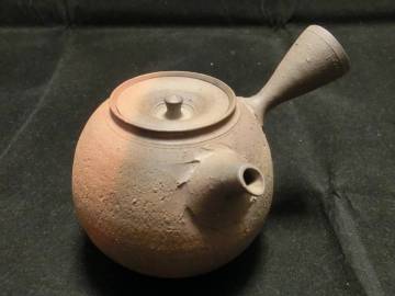 【名工 常滑焼 小西洋平 南蛮茶注】横手急須 茶銚 煎茶道具 洋平在銘 共布 共箱