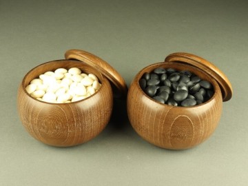 【宇】LC140 本蛤 那智黒 41号 碁石 碁笥 囲碁道具