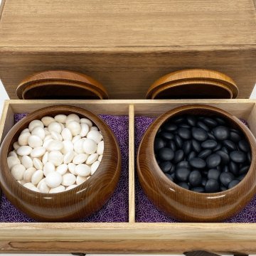 囲碁セット 碁石 本蛤 181個 那智黒 182個 11mm前後 碁笥 碁笥箱 ※同梱不可 13-3776044