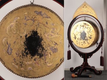 【流】寺院仏具 時代 火焔太鼓 LC392●