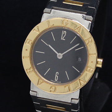 1円 稼働 ブルガリ ブルガリブルガリ BB26SGD QZ ブラック文字盤 レディース腕時計 0094600 12DKT MTY