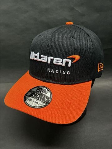 マクラーレンレーシングNEWERAスナップバックキャップブラックオレンジ