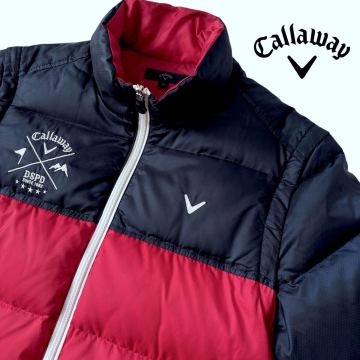 Callaway キャロウェイ 2way ダブルジップ ダウンジャケット M ネイビー レッド ゴルフ ダウン ジャケット ベスト
