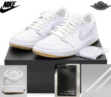 新品 26cm ナイキ エア ジョーダン 1 LOW ゴルフシューズ 白 グレー ホワイト ブラウン AIR JORDAN ゴルフ 箱付 未使用 正規品 DD9315-111