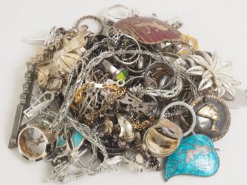 大量セット 銀 地金 つぶし 潰し SILVER 950 925 シルバー 刻印 まとめて 約410g 039