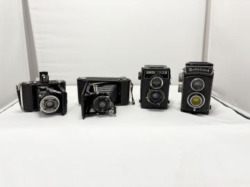 ◎1円〜フィルムカメラ 蛇腹カメラまとめて ジャンク品 二眼レフ ルビテル/ローライコード/小西六 /ツァイス イコン ビンテージカメラ◎
