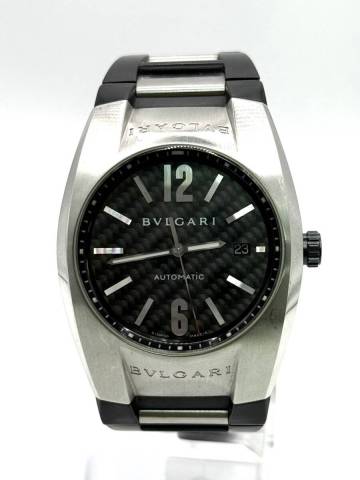◎ １円スタート　BVLGARI　ブルガリ　Ergon　エルゴン　EG40S　腕時計　デイト　オートマチック　ブラック文字盤　メンズ