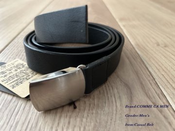 新品 COMME CA MEN コムサメン【Japan Made】サドルレーザー ベルト 05ブラック 63YM02 定価17,600円
