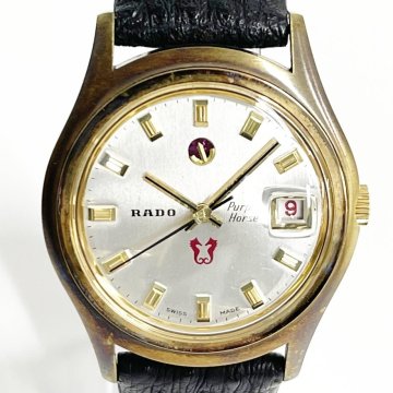 【1円スタート】【訳あり品】RADO ラドー 11795 パープルホース デイト GP&times;SS シルバー系文字盤 自動巻き メンズ腕時計 527204