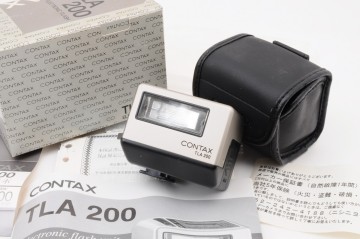 未使用 CONTAX コンタックス TLA200 ストロボ ケース 取説 元箱 フラッシュ フィルム カメラ 純正 / G1 G2 RR-712S/714