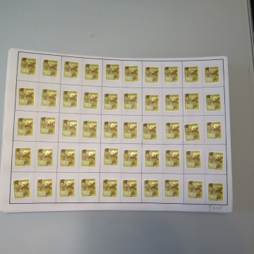 180円切手50面台紙貼&times;2枚　額面18000円分