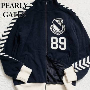 美品/Lサイズ■PEARLY GATES ドライバーズニット ウール ジャケット ロゴ ダブルジップ ゴルフウェア メンズ パーリーゲイツ