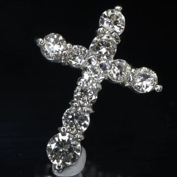 Pt900!!0.5ct!!◆クロスモチーフ!!天然ダイヤモンドペンダントトップ◆D 約1.3g diamond ネックレス necklace 十字架 EA5/EA8 M510