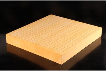 [URA]本榧製卓上19路碁盤/厚み6cm/約5kg/4-12-76　(検索)骨董/囲碁/将棋/碁笥/碁石/カヤ/榧