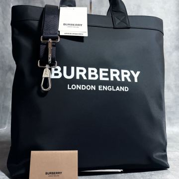 1円【 タグ付き 未使用品 】 BURBERRY バーバリー トートバッグ ショルダーバッグ ブラック ビジネスバッグ 保存袋 メンズ レディース