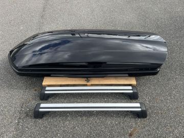 1円スタート 売り切り 2511-47-05 VOLVO 純正 ルーフボックス 黒 高級感あり スキー・キャンプに最適！取付金具付き 