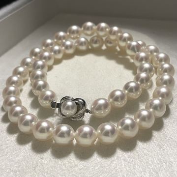 【田崎真珠/K18WG/超大珠】あこや真珠 8.5-9.0mm ネックレス 18金金具 Pearl necklace アコヤ 本真珠 パール TASAKI タサキ 529-6366010