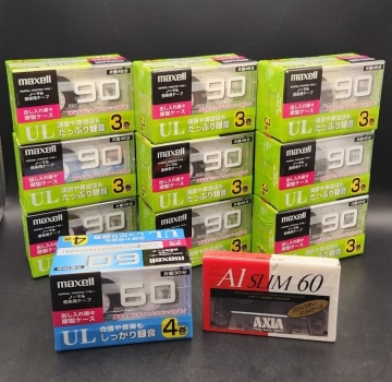 新品/未開封品/maxell/AXIA カセットテープ 90分3巻&times;9セット/60分4巻&times;1セット/60分&times;1枚 カセットテープまとめ 01