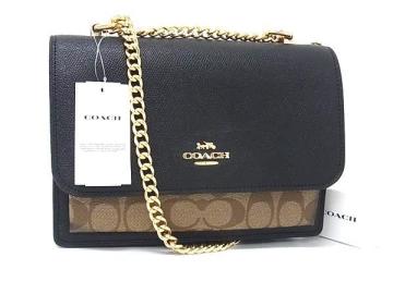 1円■美品■ COACH コーチ 91019 シグネチャー レザー チェーン クロスボディ ショルダーバッグ 斜め掛け 肩掛けかばん レディース BN6726