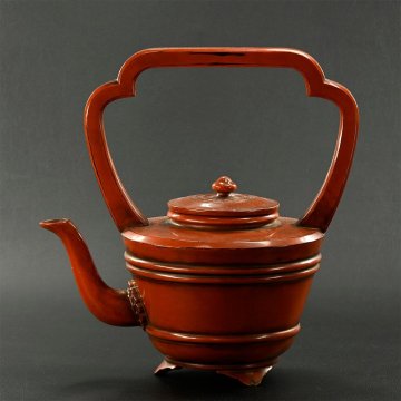 【永】d010【兵庫県の図書館や博物館の館長を歴任された歴史研究家遺族委託品】室町時代根来塗水注優品希少品