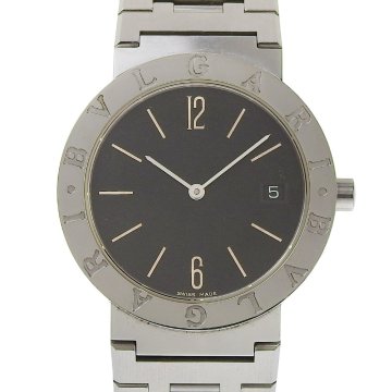 ■ 1円 ～ 中古品 参定46.6万■ BVLGARI ブルガリ ■ ブルガリブルガリ BB33SSD ■ クォーツ ブラック 黒 シルバー ボーイズ ユニセックス