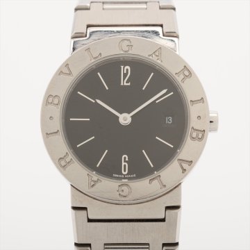 ■ 1円 ～ 中古品 参定45.1万円■ BVLGARI ブルガリ ■ ブルガリブルガリ BB26SSD ■ クォーツ ブラック 黒 シルバー レディース