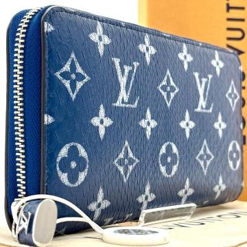 鑑定済み◆未使用◆ルイヴィトン ジッピーウォレット パイソン モングラム ブルー