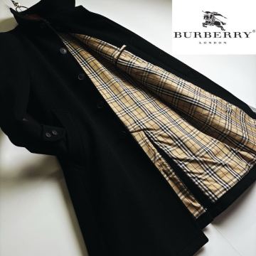 j23未使用級●定価15万【肌触り抜群奇跡カシミヤ】●BURBERRY BLACK LABEL●高級ウールチェスターコート　バーバリーロングコート メンズ