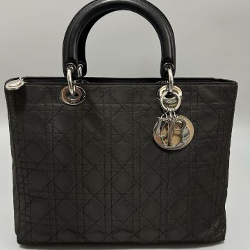 1円 Christian Dior クリスチャンディオール　カナージュレディディオール レザートートバッグ ハンドバッグ　レディース正規品本物