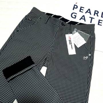 正規品　新品　PEARLY GATES　パーリーゲイツ　マスターバニー　裏起毛5ポケットストレッチパンツ　千鳥　防寒　ブラック／ベージュ　size7