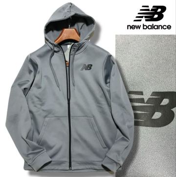 ▼E446新品【メンズM】灰グレー 【new balance】ニューバランス ゴルフ NB-HEAT吸湿速乾保温 裏フリース起毛保温 フルZIPジャケット