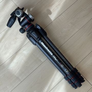【1円スタート】限定 190Go! カーボン三脚 4段 + 3WAY雲台キット ※雲台不具合あり 現状品