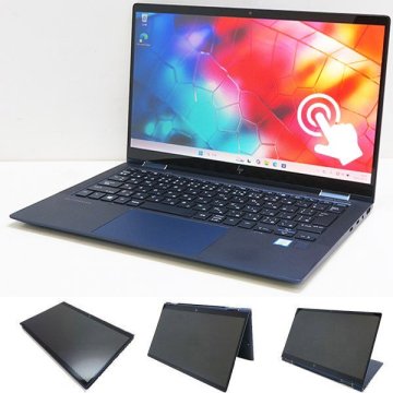 1円スタート■2in1PC / LTE搭載■HP Elite Dragon fly/タッチパネル■Core i5-8265U/8GB/M.2 SSD256/Win11Pro-64bit/Wi-Fi/WEBカメラ/13型
