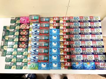 未開封品　カセットテープ　ＭＤディスク　ＤＶカセット　メタルテープ　ハイポジ他　１１４枚おまとめ
