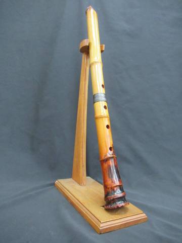 【在銘 真山 二印】都山流 尺八 石目三線? 一尺八寸 約54cm 約419g