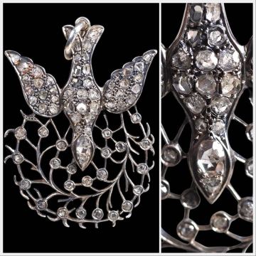 特別出品！極上70石ダイヤモンド純銀サンテスプリペンダントトップ！珠玉のダイヤモンド尽くし！19世紀・煌めく歴史を纏う逸品！本物保証　