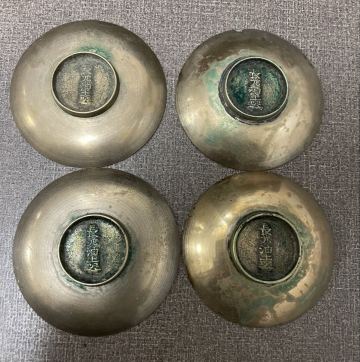 骨董品　真鍮油差 燭台　仏具　おりん　鳥芯押さえ 円筒　長光油土器　木箱一式