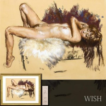 【真作】【WISH】佐藤照雄 パステル 約12号 大作 1987年作 ◆しなやかな曲線美の裸婦名画 　　〇裸婦画人気画家 師:安井曽太郎 #25112770