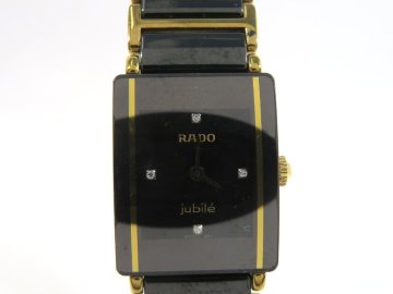 1円開始◆稼働◆ ラドー 153.0283.3N ブラック クオーツ レディース 腕時計 コマ AD27805