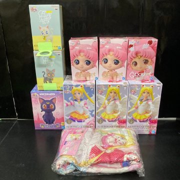 【未開封保管品】『12-494』セーラームーン 月野うさぎちびうさルナアルテミス大量まとめフラッフィーパフィーキューポスプライズ同梱不可