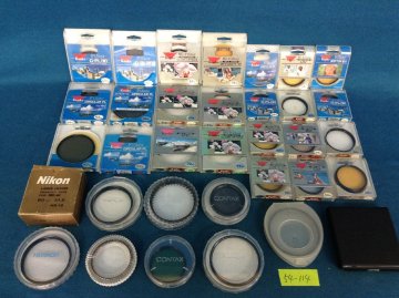 ★５４―１１４★レンズフィルターなど　Kenko 大量/CONTAX/Nikon レンズフード 詳細不明 まとめて[80]